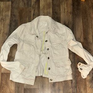 Aeropostale Light Tan Safari snap Juniors Utility Jacket